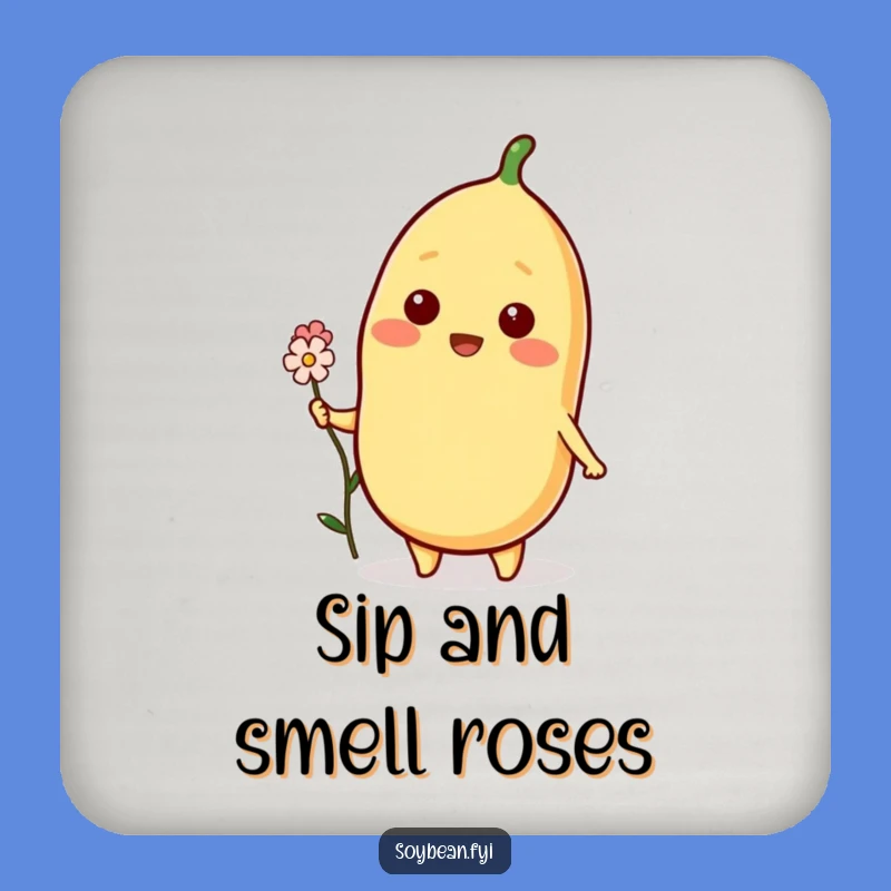 Funny Blooming Soybean Coasters: Protect and Delight, Charming Gift Set