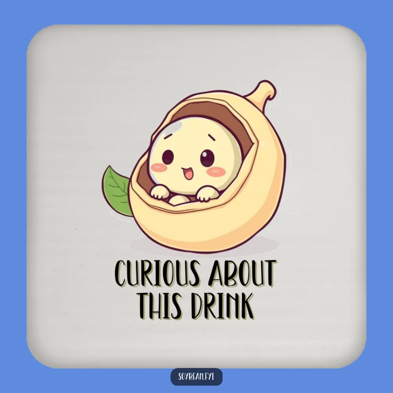 Funny Curious Soybean Coasters: Protect Surfaces with Wonder!