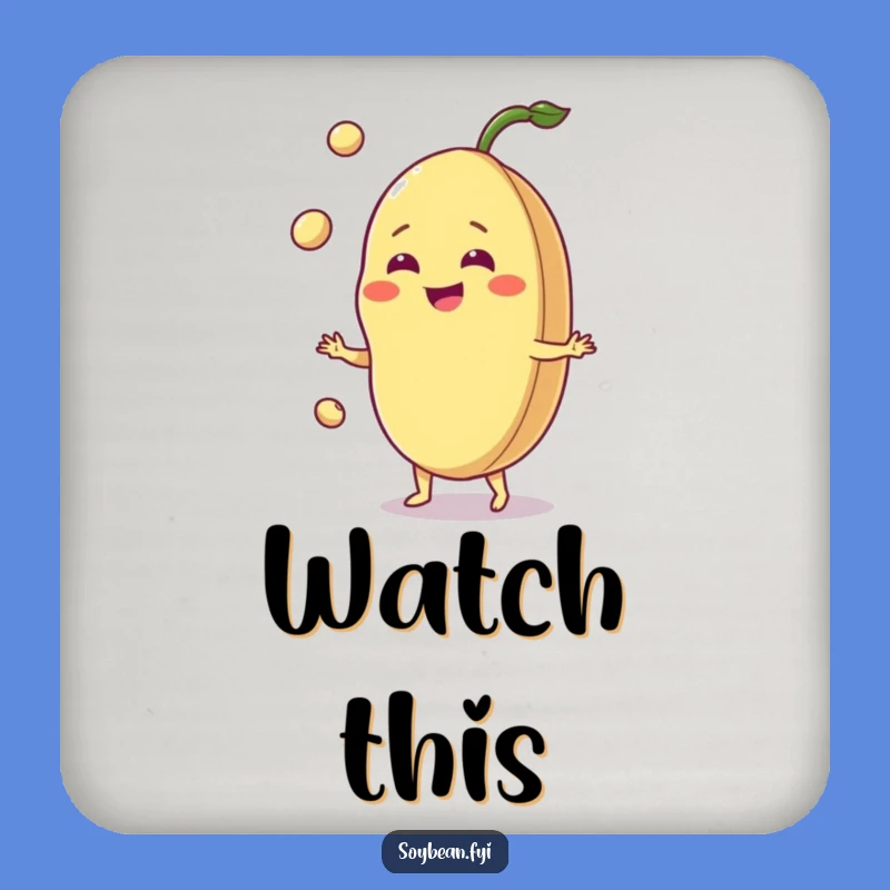 Funny Jovial Soybean Drink Coaster: Juggle Drinks with Hilarious Protection!