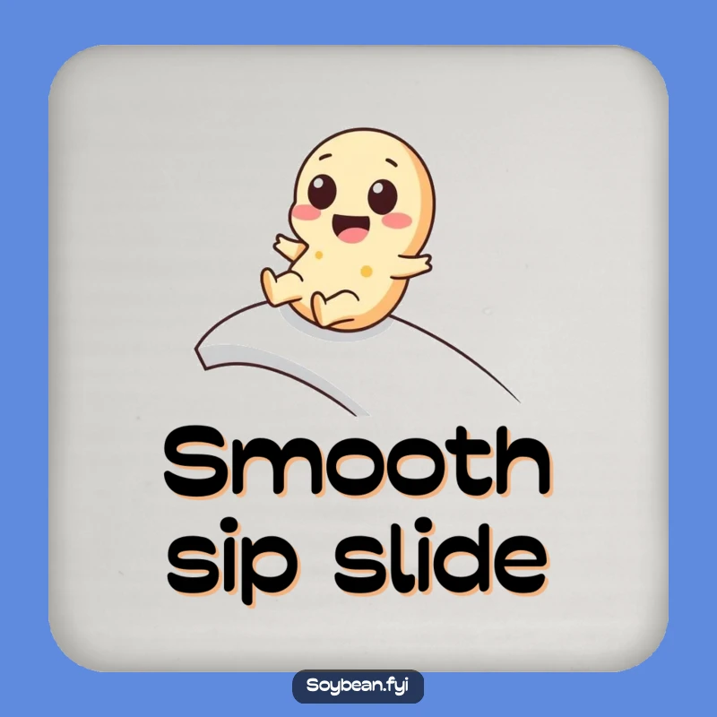 Funny Kawaii Soybean Coaster: Slider Protection, Playful Style, Perfect Funny Gift