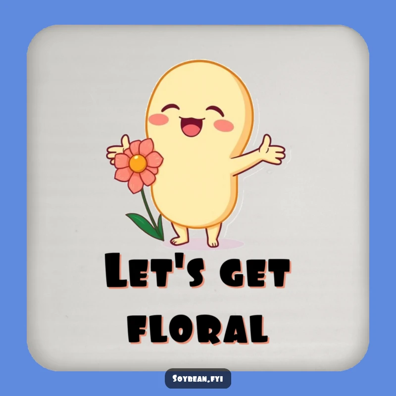 Funny Kawaii Soybean Flower Hug Coaster - Joyful Embrace Protector Gift