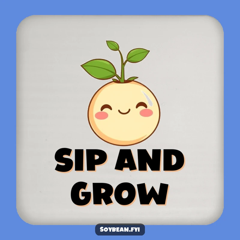 Funny Soybean Sprout Drink Coaster: Protect Surfaces with Gentle Growth!