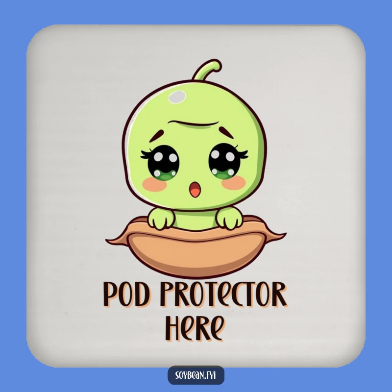 Funny Surprised Soybean Drink Coaster: Protect Surfaces with Hilarious Charm!