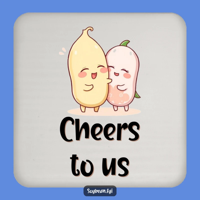 Funny Winked Soybean Nudging Coaster Set - Protect Surfaces with Playful Charm