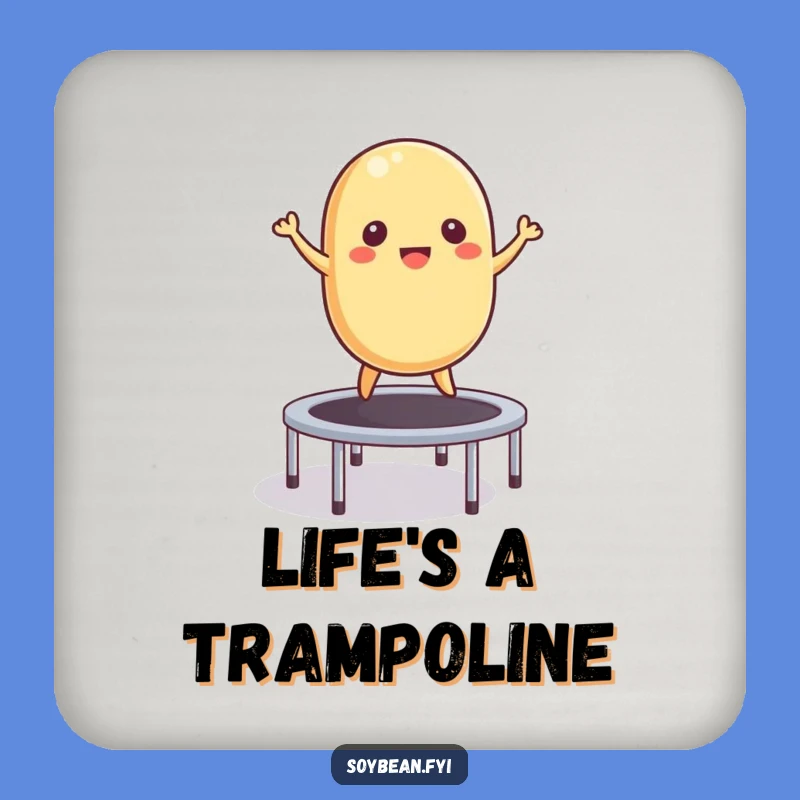 Funny Soybean Trampoline Drink Coaster: Protect Surfaces with Humorous Bounces!