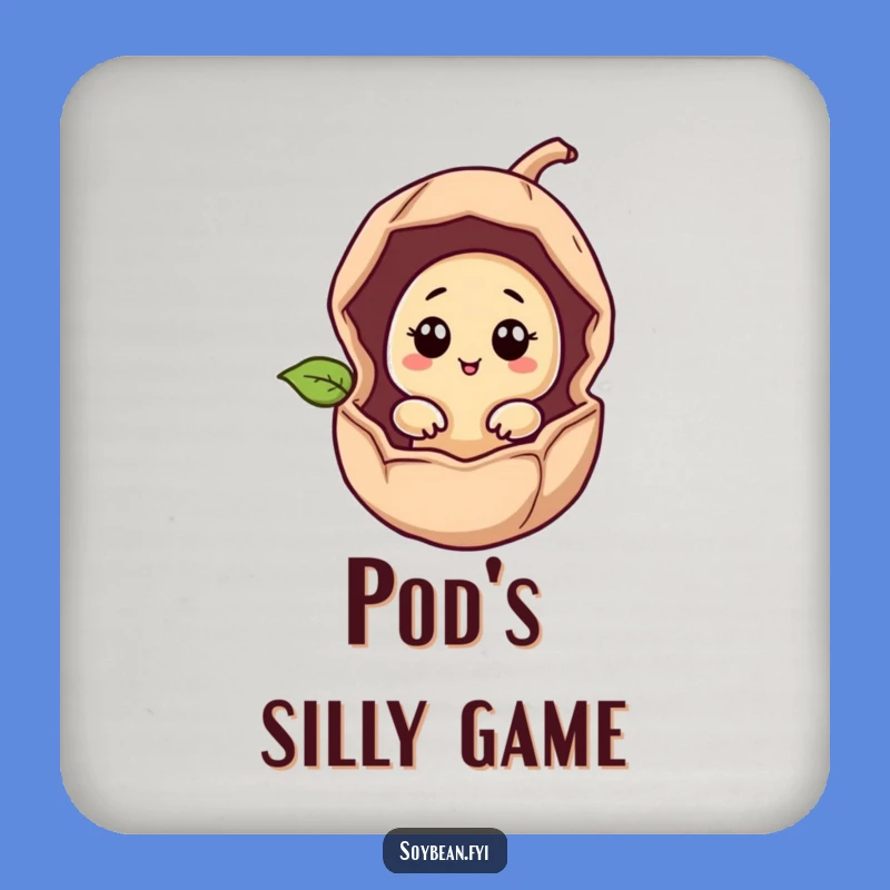 Funny Giggling Soybean Coaster Set - Bean Pod Protection, Quirky Humorous Gift
