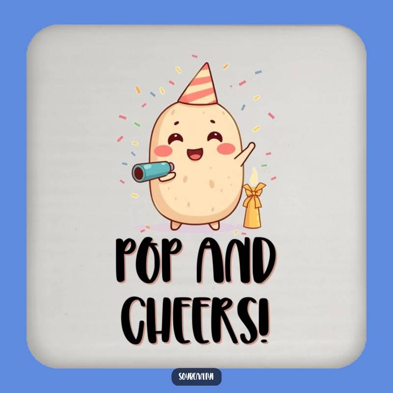 Funny Soybean Coaster: Confetti Celebration, Practical Funny Gift