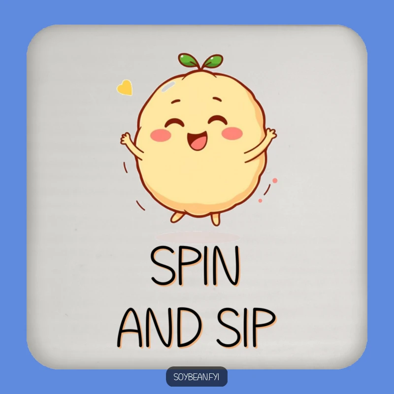 Funny Kawaii Soybean Bounce Drink Coaster, Happy Protection for Your Surfaces
