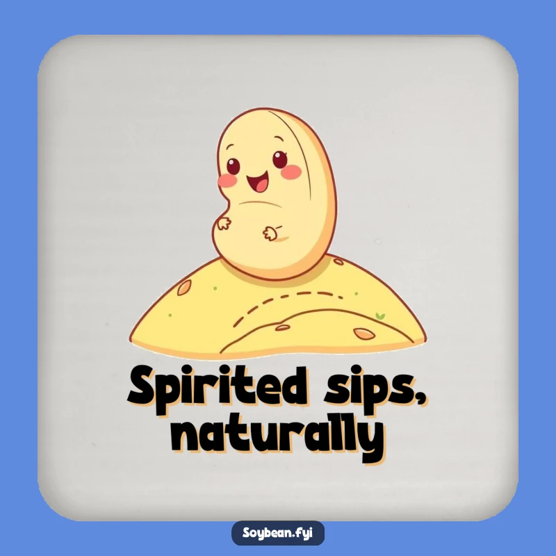 Funny Cheerful Soybean Coasters: Protect Surfaces with Rolling Fun!