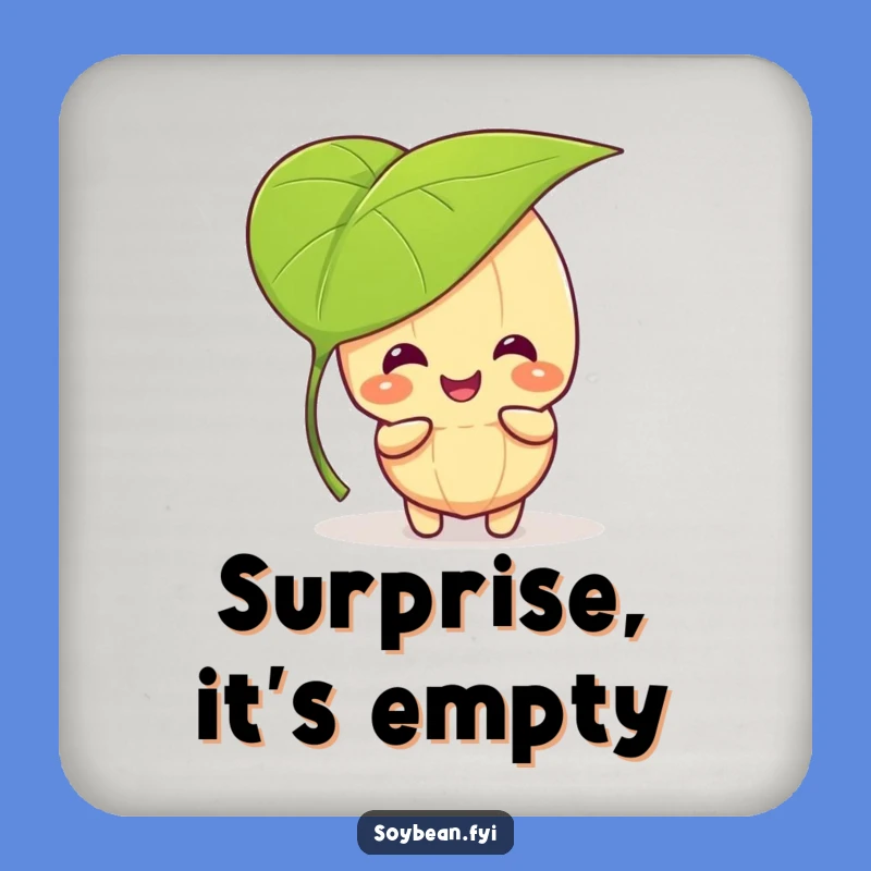 Funny Kawaii Soybean Peek-A-Boo Coaster - Leafy Hide-and-Seek Protector Gift