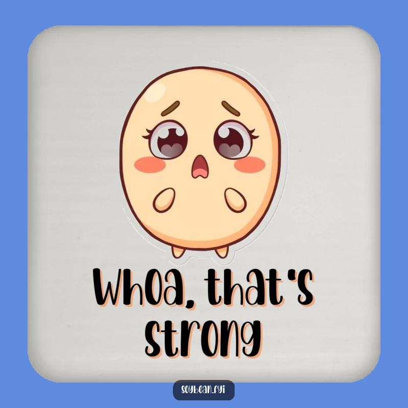 Funny Surprised Soybean Drink Coaster: Protect Surfaces with Hilarious Shock!