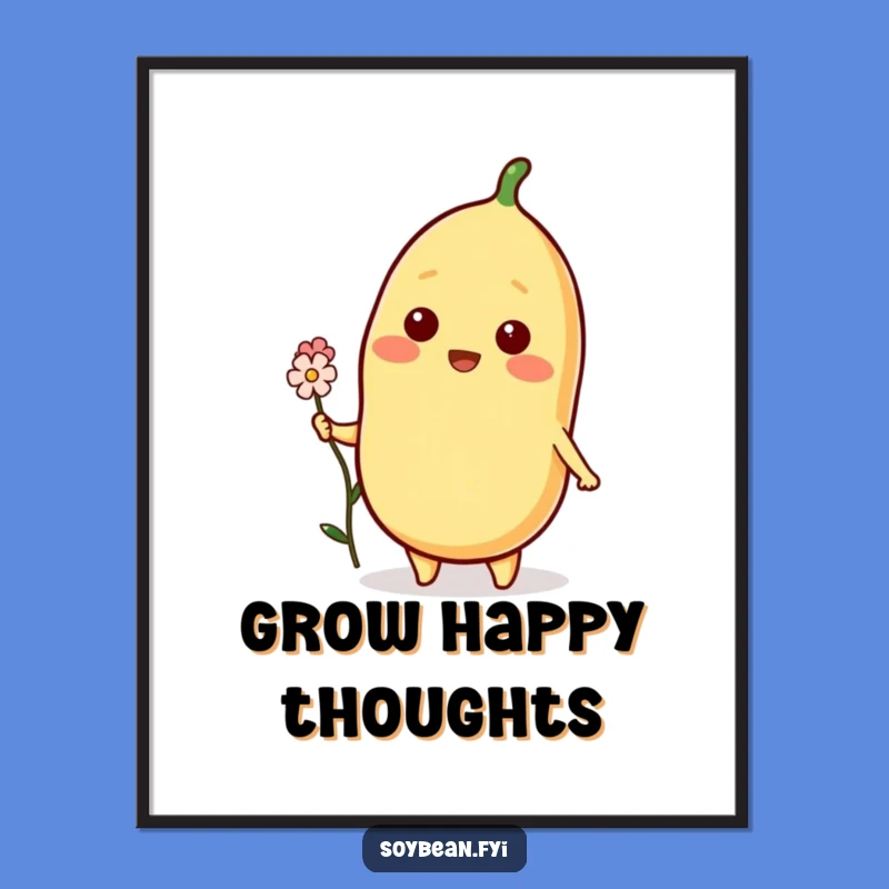 Funny Blooming Soybean Poster: Artful Kindness, a Cheerful Wall Gift