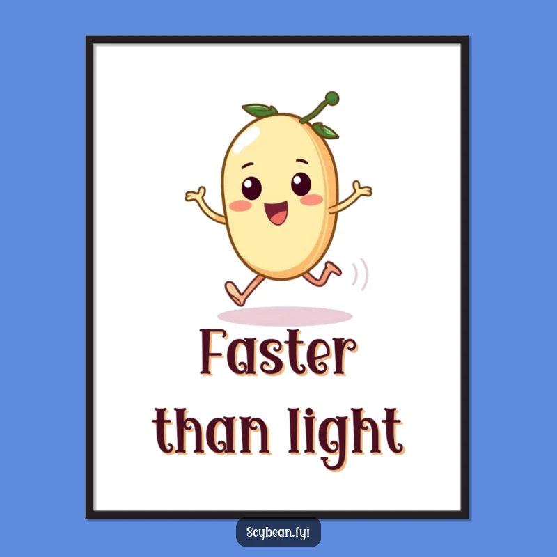 Funny Kawaii Soybean Sprint Poster - Hilarious Wall Art for Joyful Homes