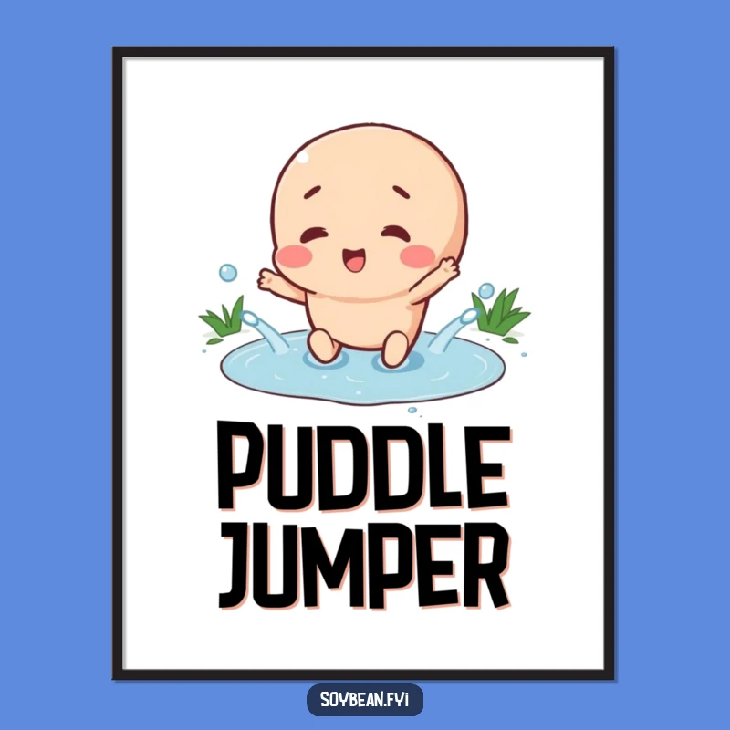 Funny Splashing Soybean Poster: Bring Joyful Humor to Your Walls!