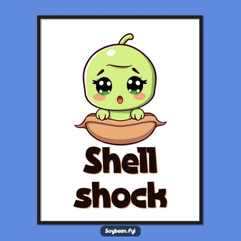 Funny Surprised Soybean Poster: Hilarious Wall Art for a Shockingly Good Time!