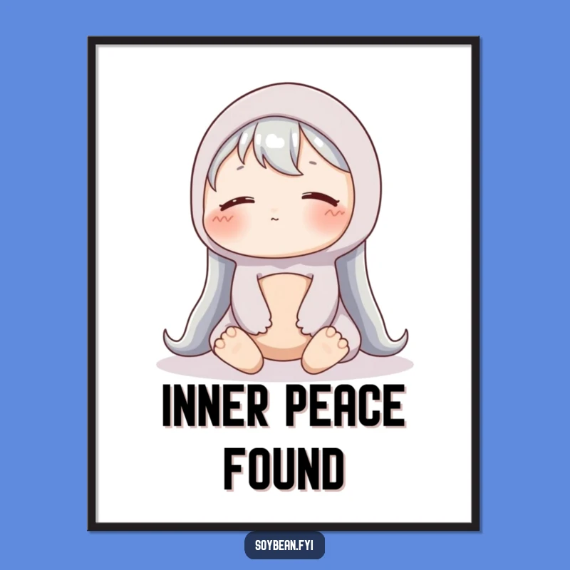 Funny Content Soybean Poster: Serene Wall Art for Tranquil Spaces, Perfect Humorous Gift