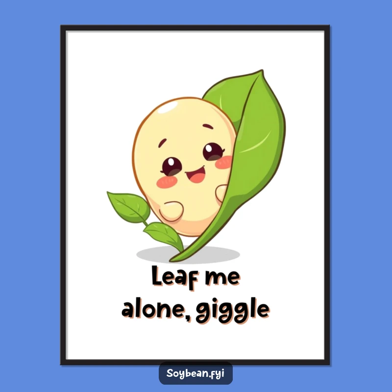 Funny Peeking Soybean Poster: Add Giggles and Greenery to Your Walls