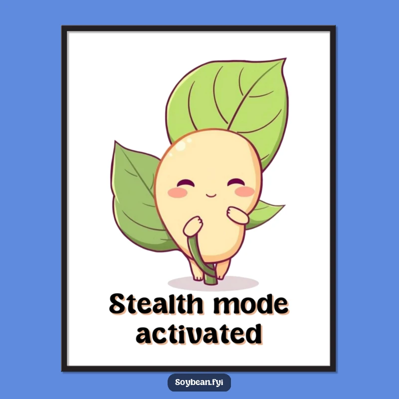 Funny Shy Soybean Poster: Cute Wall Art for Introverts, Perfect Humorous Gift for Veggie Enthusiasts