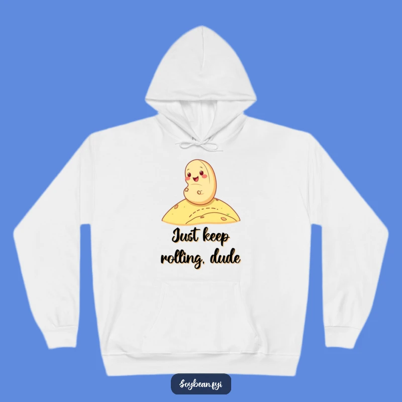 Cozy Funny Cheerful Soybean Hoodie: Stay Warm While Rolling!