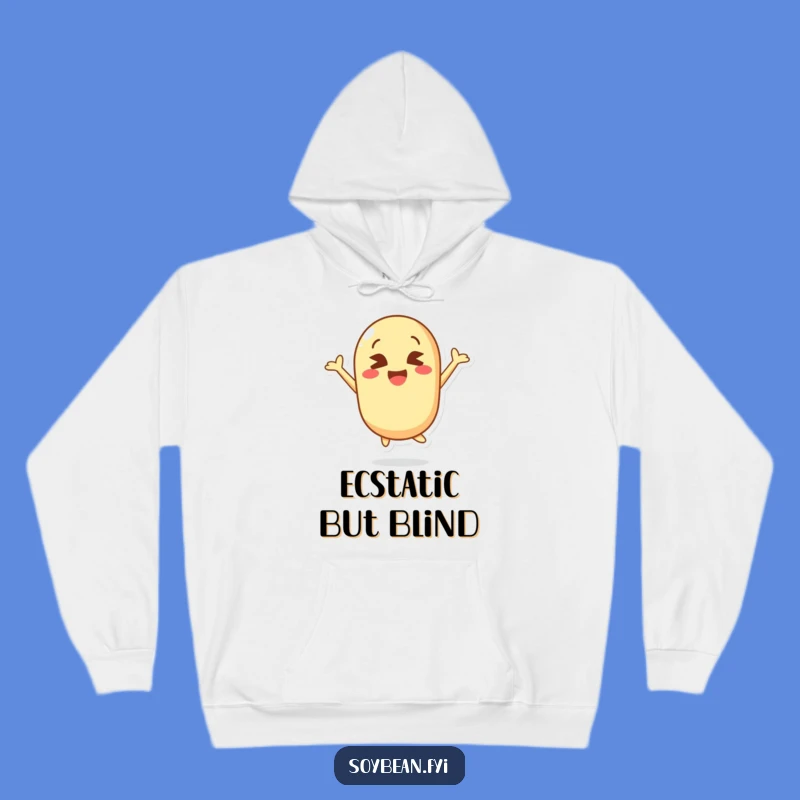 Funny Kawaii Soybean Jump Hoodie: Cozy Cross-Eyed Cheer