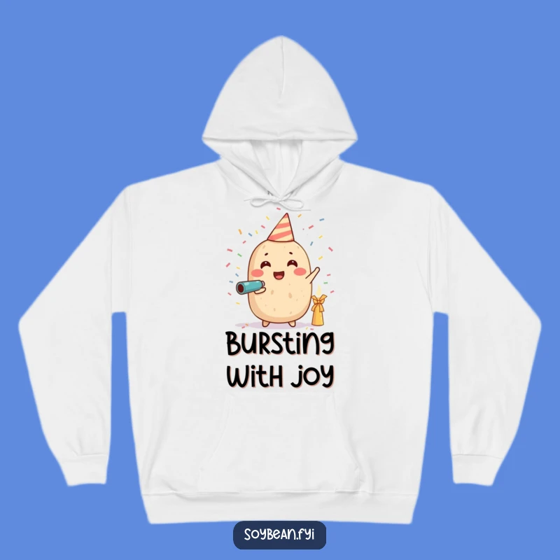 Funny Celebration Soybean Hoodie: Confetti Cannon Fun, Cozy Funny Gift
