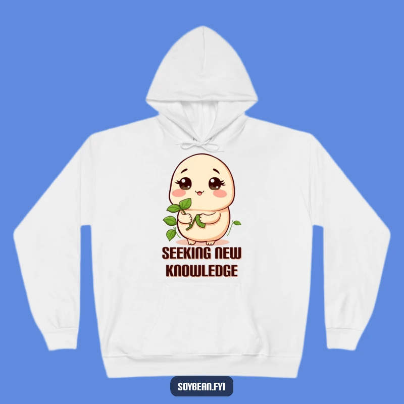 Funny Kawaii Curious Soybean Hoodie - Cozy Sprout Explorer Sweatshirt
