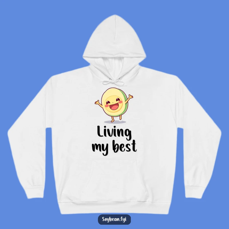 Funny Kawaii Soybean Cartwheel Hoodie - Cozy Grinning Acrobat Sweatshirt