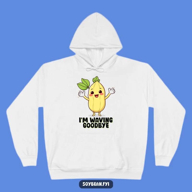 Funny Kawaii Soybean Enthusiastic Wave Hoodie - Cozy Greeting Humor Gift
