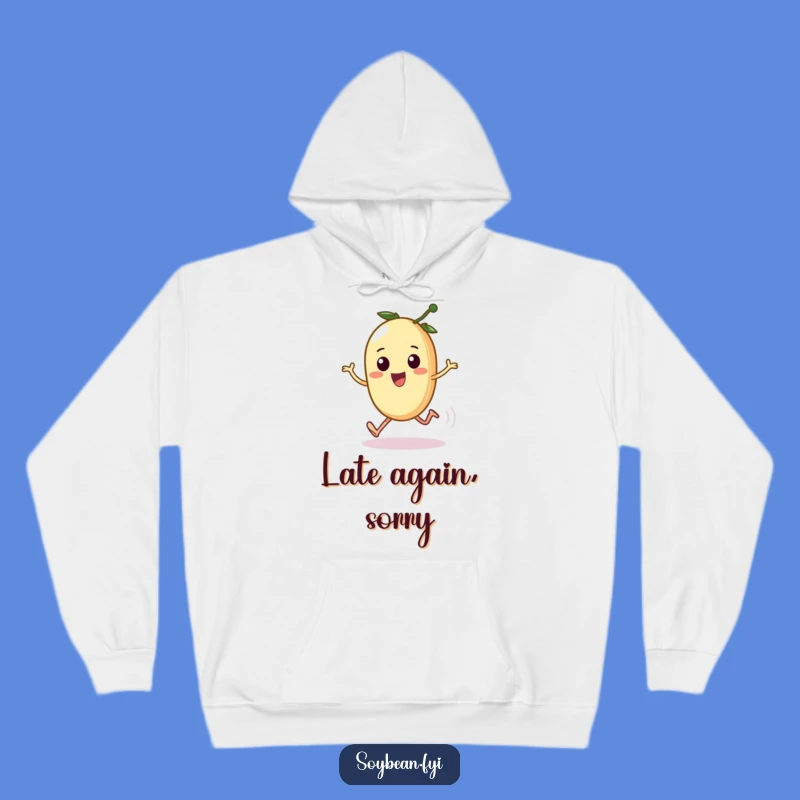 Funny Kawaii Soybean Sprint Hoodie - Cozy Hilarious Running Bean Sweatshirt