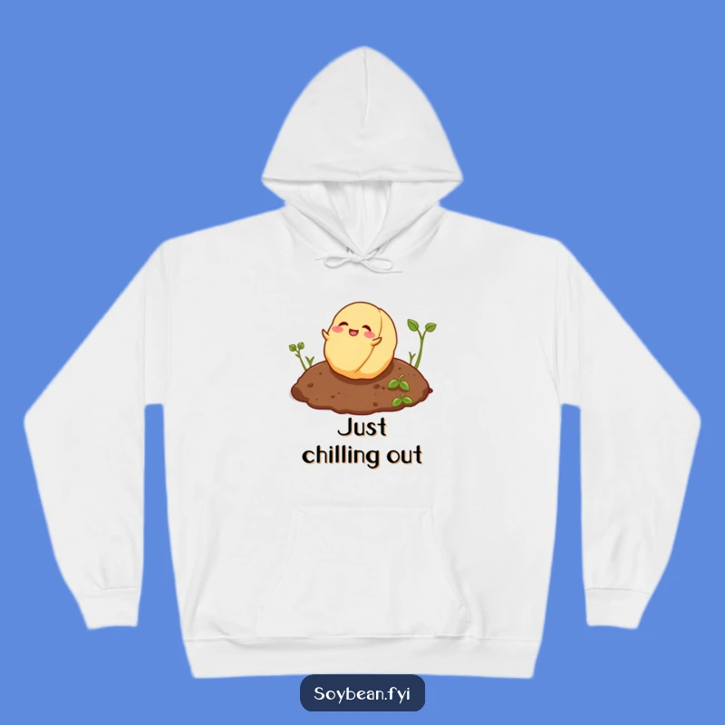 Funny Playful Soybean Hoodie - Cozy Rolling Design, Warm Humorous Gift