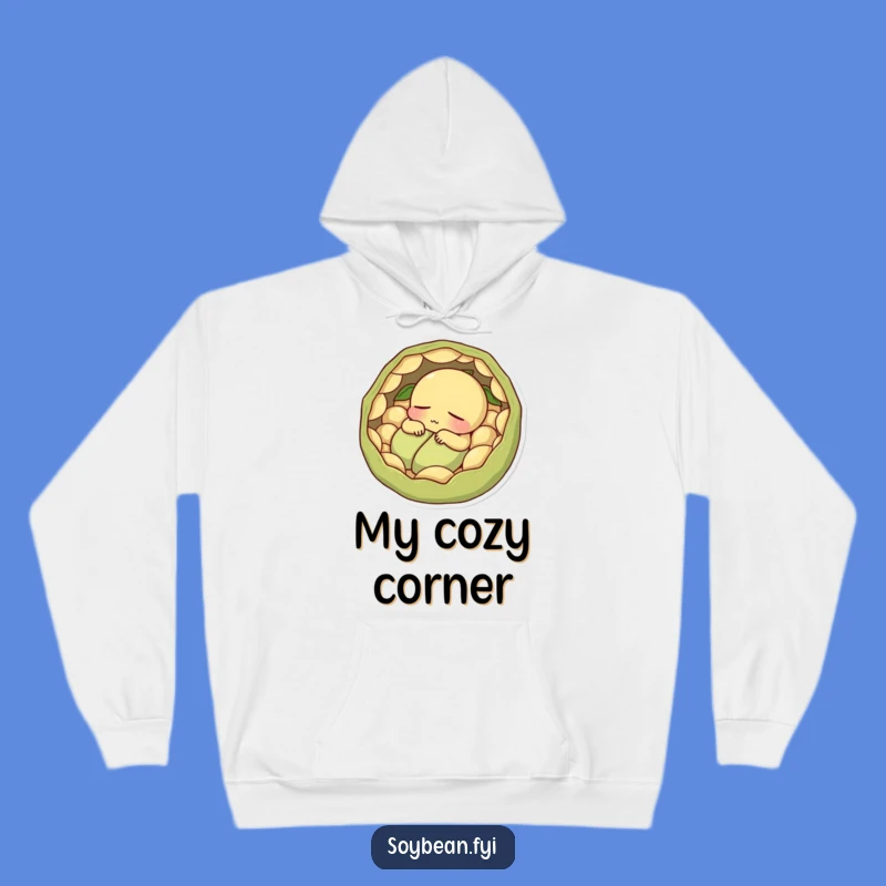 Funny Sleepy Soybean Hoodie - Cozy Pod Design, Warm Humorous Gift