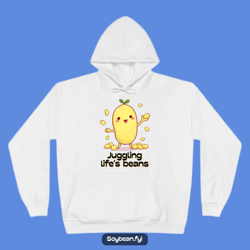 Funny Kawaii Soybean Juggling Hoodie: Cozy Edamame Talent