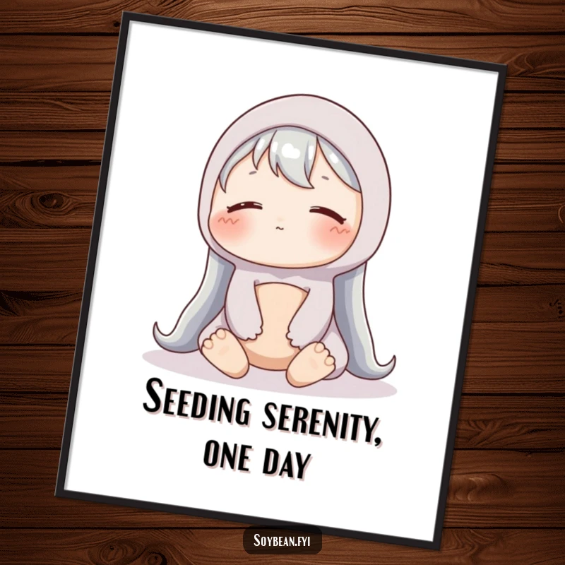 Funny Free Printable Wall Art: A content soybean sits peacefully, offering a serene and humorous focal point.