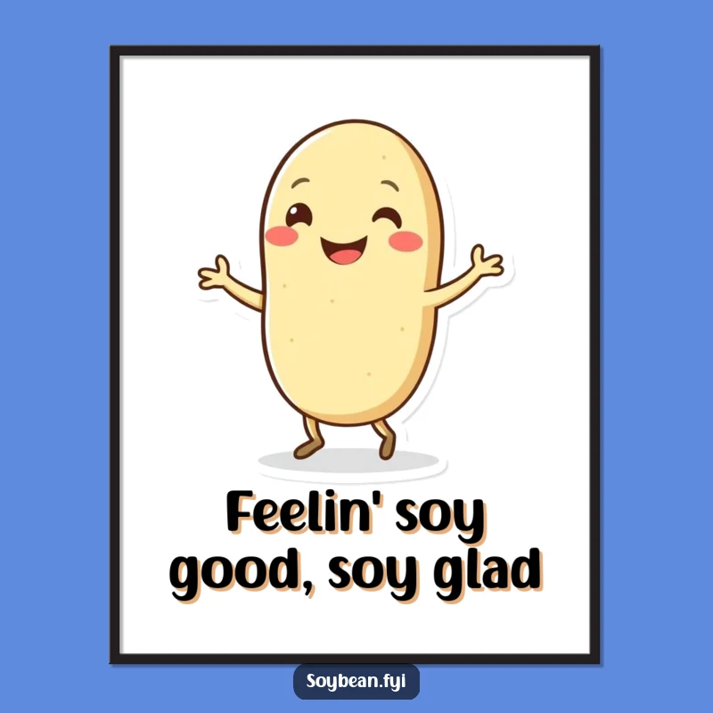 Free Printable Kawaii Soybean Dancing Art - Funny Downloadable Decor for Happy Homes