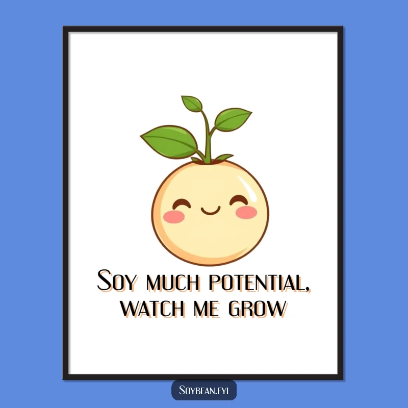 Funny Free Printable Wall Art: Content Soybean Sprout Brings Calm Vibes to Your Room