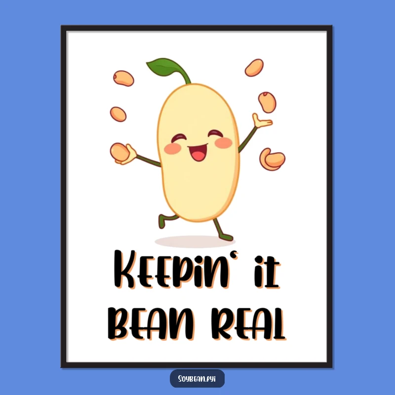 Funny Free Printable Wall Art: Juggling Soybean! Hilarious Downloadable Decor for a Playful Vibe