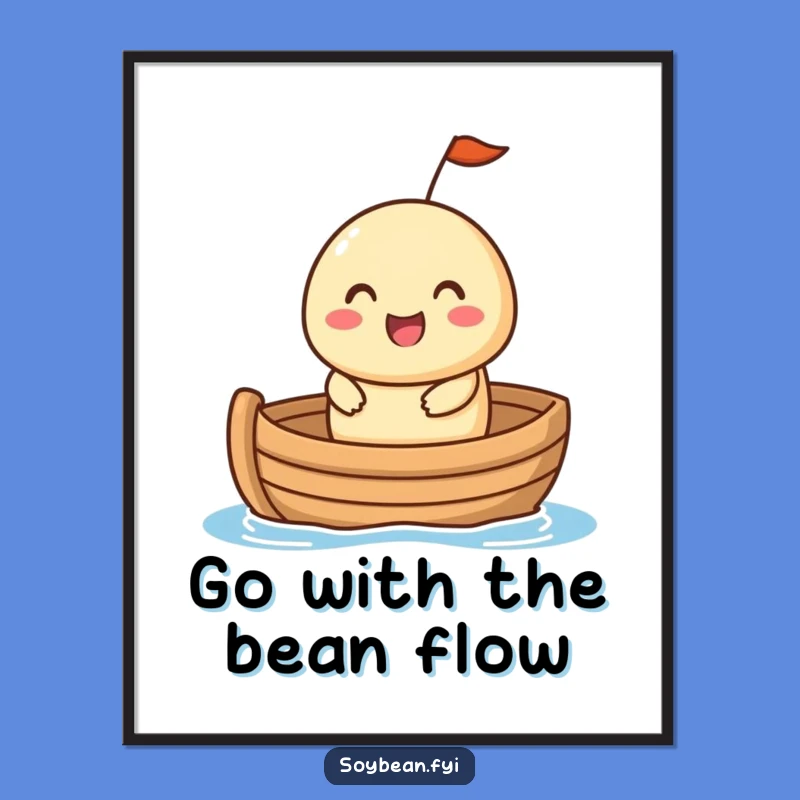 Funny Free Printable Wall Art: Boating Soybean, Humorous Downloadable Adventure