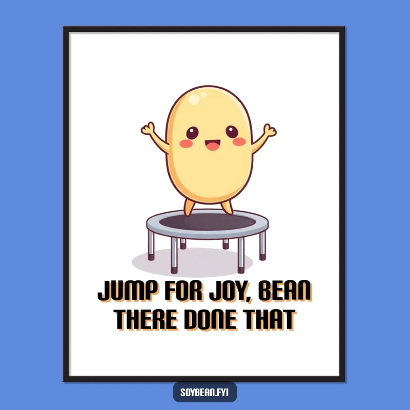 Funny Free Printable Wall Art: Playful Bouncing Soybean Brings Joy to Your Space