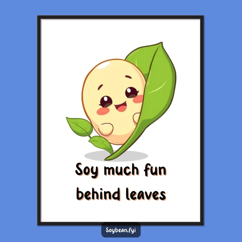Funny Free Printable Wall Art: Peeking Soybean - Giggling Downloadable Art