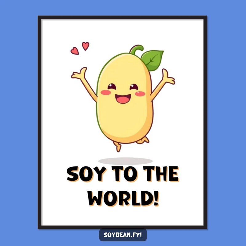 Free Printable Jumping Soybean Wall Art - Funny Downloadable Gift Decor