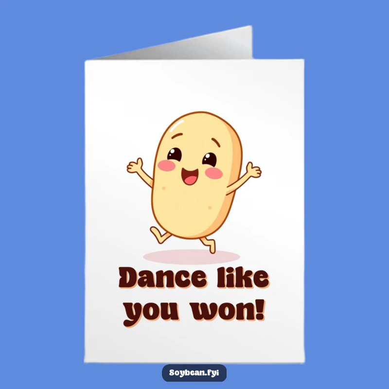 Free Printable Congrats Card: Dancing Soybean Celebration Funny Downloadable Gift