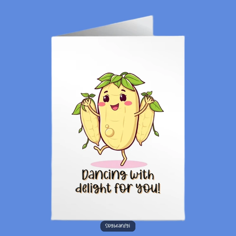 Free Printable Congrats Card: Dancing Soybean Success! Funny Downloadable Gift for Celebratory Vibes