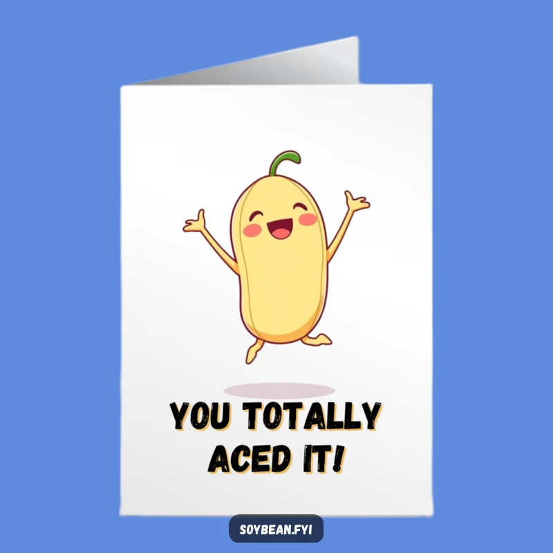 Free Printable Excited Soybean Congrats Card: High-Energy Downloadable for Achievers