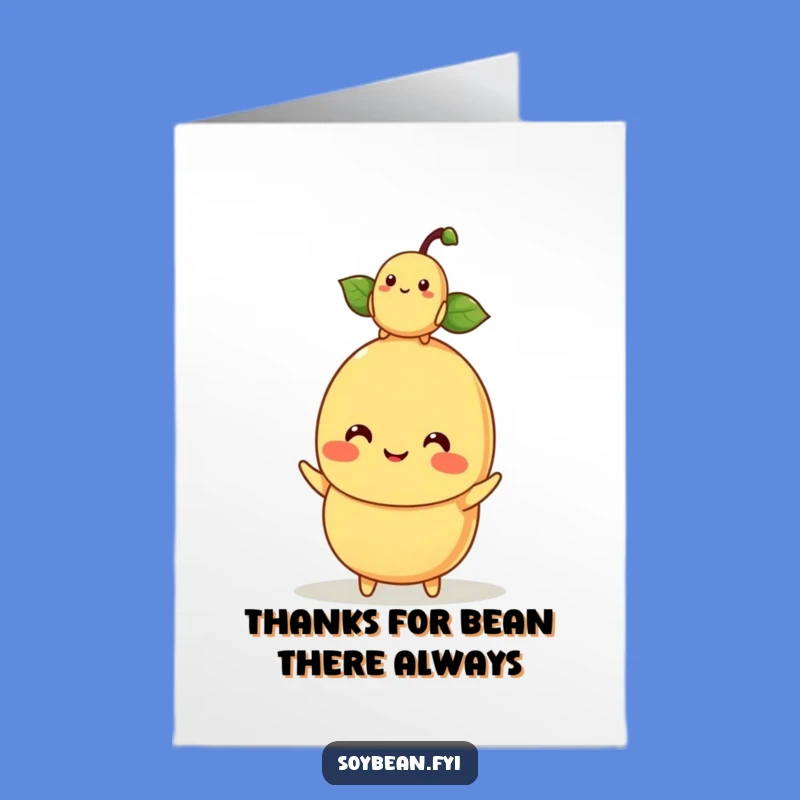 Free Printable Thank You Card: Adorable Soybean Duo, Funny Downloadable Gift!