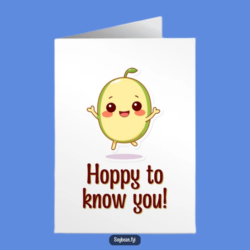 Free Printable Kawaii Soybean Thank You Card: Funny Hop Gift
