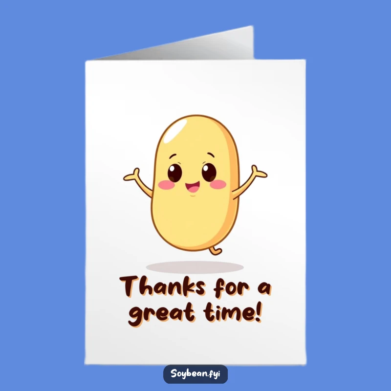 Free Printable Thank You Card: Wobbly Soybean Thanks, Funny Downloadable Gratitude