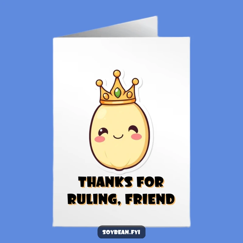 Free Printable Thank You Card: Crowned Soybean Gratitude, Downloadable Gift