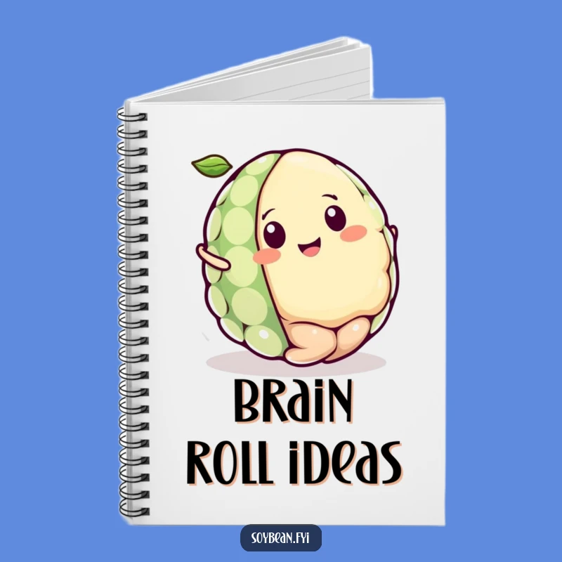 Funny Kawaii Soybean Rolling Notebook, Journal Your Delightful Thoughts