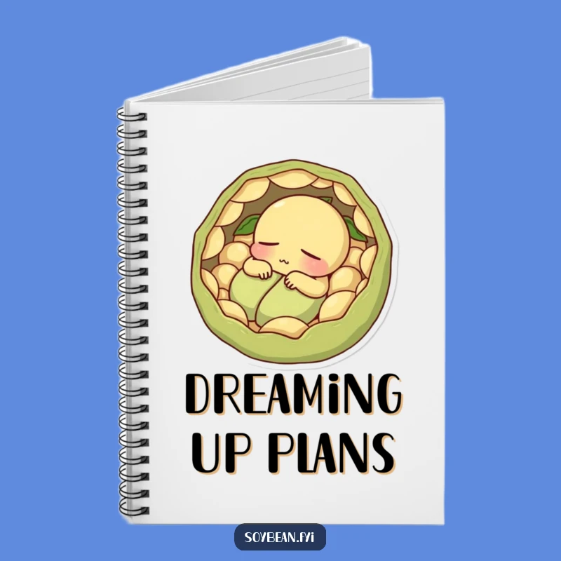 Funny Sleepy Soybean Notebook - Nap Ideas Journal, Peaceful Humorous Gift