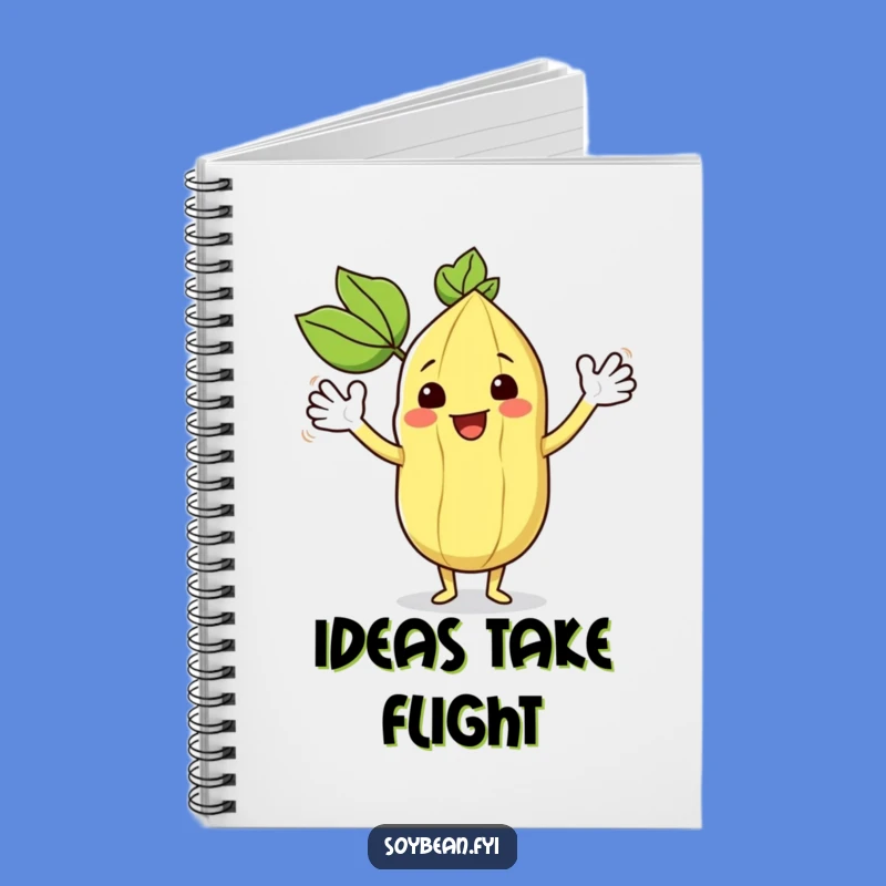 Funny Kawaii Soybean Waving Notebook - Enthusiastic Journaling Gift